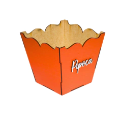 Cachepot MDF Decorativo de Festa Junina Pipoca Laranja