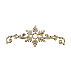 Aplique MDF Natalino Ramo com Floco de Neve 15x6cm