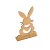 Enfeite MDF Decorativo de Pascoa Coelho e Base 15x10cm