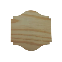 Placa Decorativa Quadrada Trabalhada Pinus a laser 25x25cm