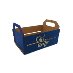 Caixote MDF Decorativo Te Amo Azul
