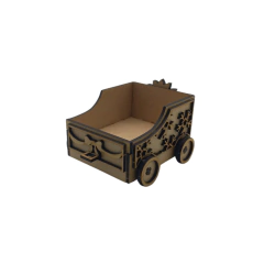 Decoração MDF de Natal Locomotiva Vagão (AVULSO) 7x9,5x10cm Nº2