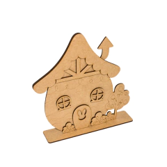 Decoração MDF Ovo de Páscoa com Telhado 21x18cm