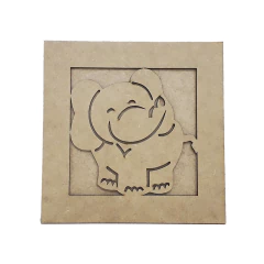 QUADRO 20X20CM ELEFANTE COM FUNDO