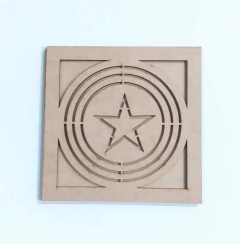 QUADRO 20X20CM CAPITÃO AMÉRICA COM FUNDO