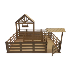 Decoração Curral MDF fazendinha Infantil 40x40x26,5cm