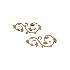 Aplique MDF Arabesco Duplo com Folhas 10x4cm