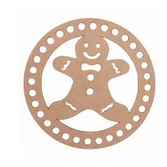 PLACA CROCHE MANDALA 15CM BISCOITO