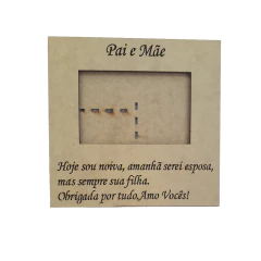 PORTA RETRATO PAI E MÃE NOIVA 10X15CM (21X21,5CM)