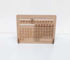 CALENDÁRIO PERMANENTE COM BASE LASER 21X15CM