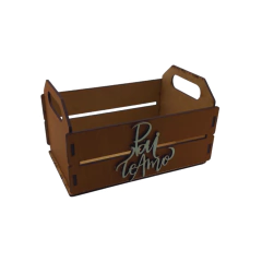Caixote MDF Decorativo Pai Te Amo Tabaco