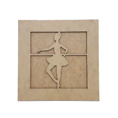 QUADRO 20X20CM BAILARINA MÃO NA CINTURA COM FUNDO