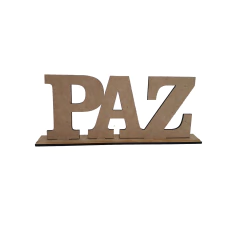 PALAVRA PAZ COM BASE 25X12CM