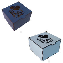 Caixa MDF dobradiça Eu Te Amo Pai 8x8x5cm