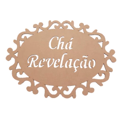 LIQUIDAÇÃO PLACA OVAL TRABALHADA CHÁ REVELAÇÃO