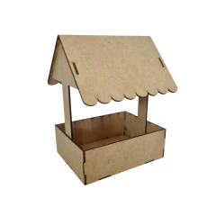 Mini Barraca MDF de Festa Junina Decorativa 15x15x20cm