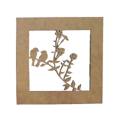 QUADRO 20X20CM CASAL DE PÁSSARO