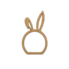 Porta Guardanapo MDF Anel Páscoa Orelha de Coelho 9x5cm