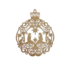 Presépio MDF de Natal 15x12,5cm Vazado sem Fundo