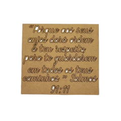 Frase MDF Destacável: Porque aos Seus Anjos Dará Ordem...