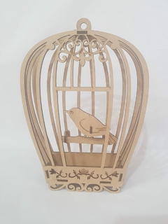 GAIOLA 3D COM PASSARO 16,5X24X4,5CM