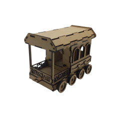 Decoração MDF de Natal Locomotiva Vagão (AVULSO) 12x9,5x17cm Nº1