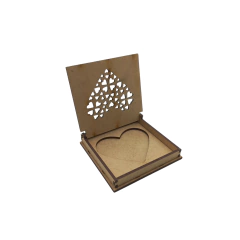 Caixa MDF para Aliança Vazada 8,5x8,5cm