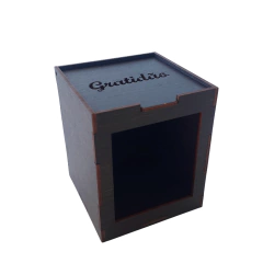 CAIXA PARA CANECA VAZADA GRATIDÃO 12X10X10CM (CORES)