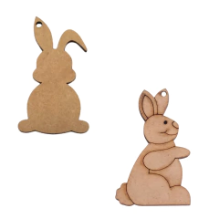 Chaveiro MDF Coelho de Páscoa 7x4cm