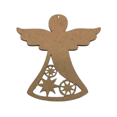 Enfeite MDF Pendente Anjo de Natal 8,5x8cm