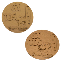 Guirlanda MDF 3D Gatos Bem vindos 20cm