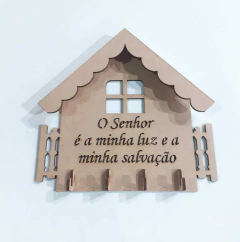 PORTA CHAVE CASA FRASE O SENHOR É A MINHA LUZ E A MINHA SALVAÇÃO