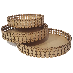 TRIO DE BANDEJAS PEROLAS REDONDAS MINI