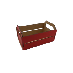 Caixote MDF Decorativo Liso Vermelho