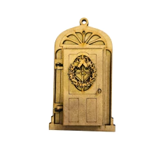 Porta natalina 3D com mensagem em MDF cru 15x9cm