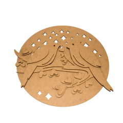 Guirlanda MDF 3D Casal de Pássaros 30x26cm