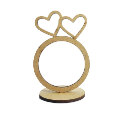 PORTA GUARDANAPO ANEL 2 CORAÇÕES COM BASE 7,5X4,5CM
