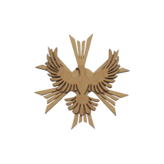 Escapulário MDF com Espírito Santo 13cm Nº5