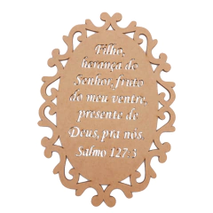 PLACA OVAL TRABALHADA FILHO VERTICAL