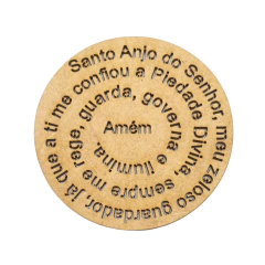 Mandala MDF Oração Santo Anjo Nº2