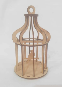 GAIOLA REDONDA COM PÁSSARO