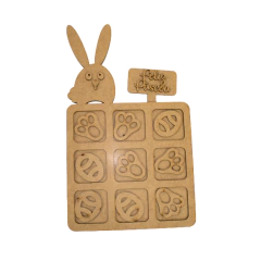 Jogo da Velha MDF Educativo Feliz Páscoa (desmontado)