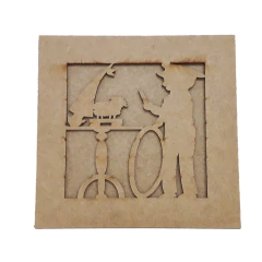 QUADRO 20X20CM MENINO ADESTRADOR COM FUNDO