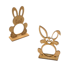 Porta Bombom MDF Coelho de Páscoa com Base 10x7cm