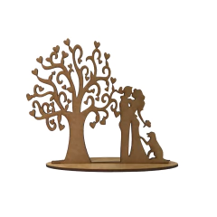 TOPO DE BOLO CASAL Nº4 ARVORE COM CACHORRO