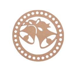 Base MDF Crochê Mandala Sinos Natal 15cm para Fio de Malha