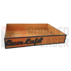 BANDEJA LASER QUER CAFÉ? 36X26,5X6CM TABACO