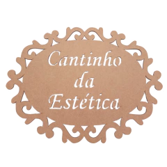 PLACA OVAL TRABALHADA CANTINHO DA ESTETICA 29X22CM - comprar online