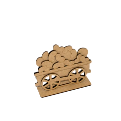 Decoração MDF Carrinho trem de Páscoa Doces 13,5x12cm