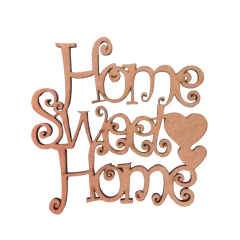 FRASE HOME SWEET HOME CORAÇÃO 10CM